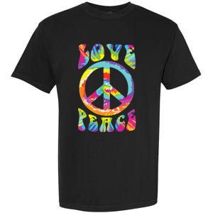 Peace Sign Love 60s 70s Tie Dye Hippie Costume Garment-Dyed Heavyweight T-Shirt