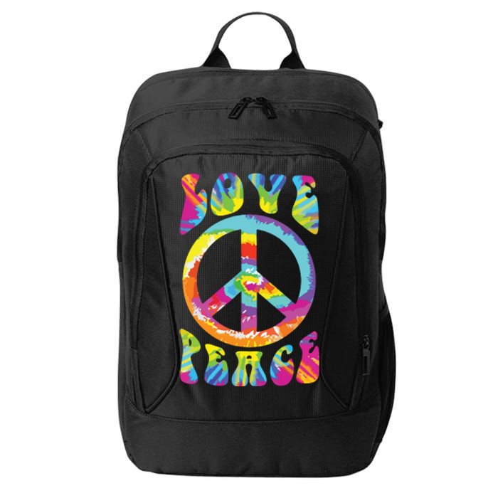 Peace Sign Love 60s 70s Tie Dye Hippie Costume City Backpack