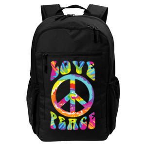 Peace Sign Love 60s 70s Tie Dye Hippie Costume Daily Commute Backpack