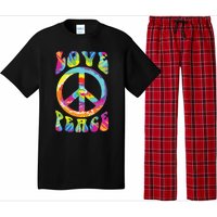 Peace Sign Love 60s 70s Tie Dye Hippie Costume Pajama Set