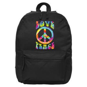 Peace Sign Love 60s 70s Tie Dye Hippie Costume 16 in Basic Backpack