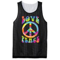 Peace Sign Love 60s 70s Tie Dye Hippie Costume Mesh Reversible Basketball Jersey Tank