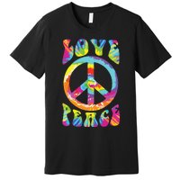 Peace Sign Love 60s 70s Tie Dye Hippie Costume Premium T-Shirt