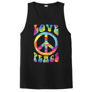 Peace Sign Love 60s 70s Tie Dye Hippie Costume PosiCharge Competitor Tank