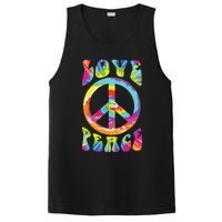 Peace Sign Love 60s 70s Tie Dye Hippie Costume PosiCharge Competitor Tank