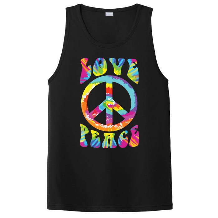 Peace Sign Love 60s 70s Tie Dye Hippie Costume PosiCharge Competitor Tank