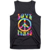 Peace Sign Love 60s 70s Tie Dye Hippie Costume Tank Top