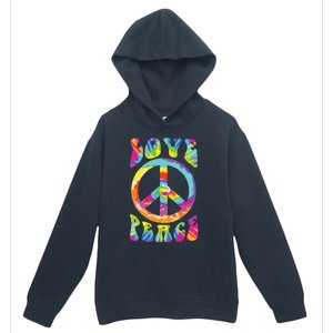 Peace Sign Love 60s 70s Tie Dye Hippie Costume Urban Pullover Hoodie