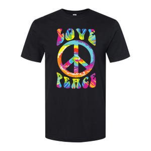 Peace Sign Love 60s 70s Tie Dye Hippie Costume Softstyle CVC T-Shirt