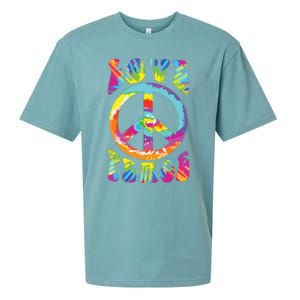 Peace Sign Love 60s 70s Tie Dye Hippie Costume Sueded Cloud Jersey T-Shirt