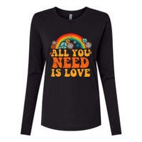 PEACE SIGN LOVE 60s 70s Tie Dye Hippie Costume Halloween Womens Cotton Relaxed Long Sleeve T-Shirt