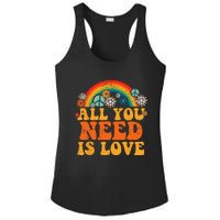 PEACE SIGN LOVE 60s 70s Tie Dye Hippie Costume Halloween Ladies PosiCharge Competitor Racerback Tank