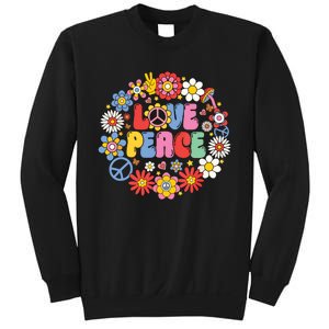 Peace Sign Love 60s 70s Love Peace Hippie Costume Sweatshirt