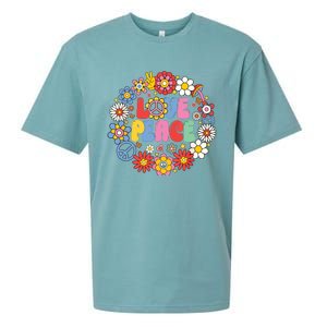 Peace Sign Love 60s 70s Love Peace Hippie Costume Sueded Cloud Jersey T-Shirt