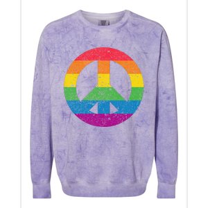 PEACE SIGN LOVE 60s 70s Tie Dye Hippie Costume Colorblast Crewneck Sweatshirt