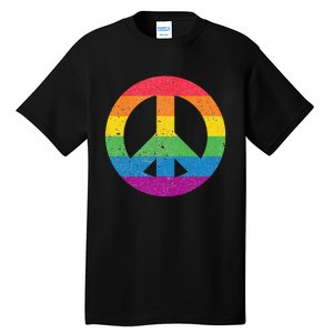 PEACE SIGN LOVE 60s 70s Tie Dye Hippie Costume Tall T-Shirt