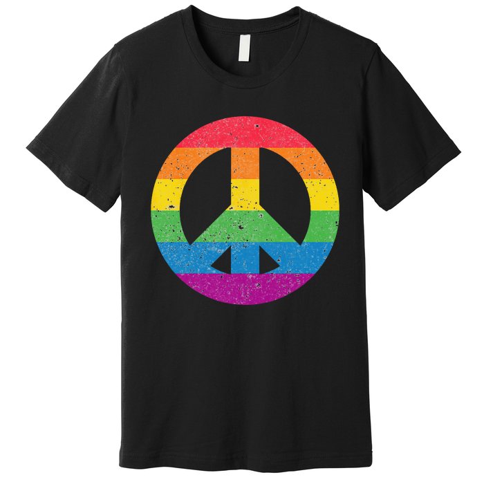 PEACE SIGN LOVE 60s 70s Tie Dye Hippie Costume Premium T-Shirt