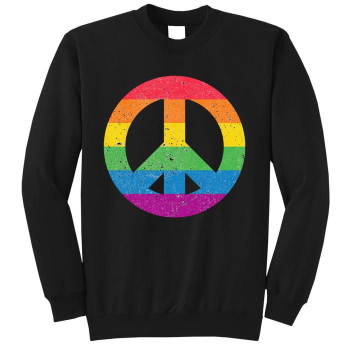 PEACE SIGN LOVE 60s 70s Tie Dye Hippie Costume Tall Sweatshirt