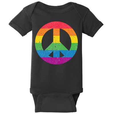 PEACE SIGN LOVE 60s 70s Tie Dye Hippie Costume Baby Bodysuit