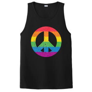 PEACE SIGN LOVE 60s 70s Tie Dye Hippie Costume PosiCharge Competitor Tank