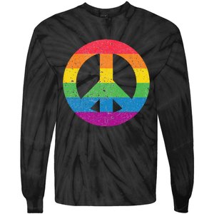 PEACE SIGN LOVE 60s 70s Tie Dye Hippie Costume Tie-Dye Long Sleeve Shirt