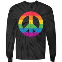 PEACE SIGN LOVE 60s 70s Tie Dye Hippie Costume Tie-Dye Long Sleeve Shirt