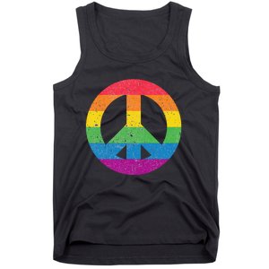 PEACE SIGN LOVE 60s 70s Tie Dye Hippie Costume Tank Top