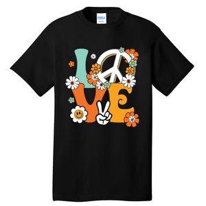 Peace Sign Love 60s 70s Tie Dye Hippie Costume Tall T-Shirt