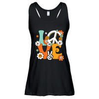 Peace Sign Love 60s 70s Tie Dye Hippie Costume Ladies Essential Flowy Tank