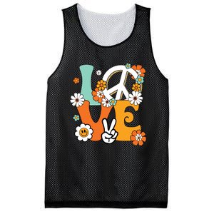 Peace Sign Love 60s 70s Tie Dye Hippie Costume Mesh Reversible Basketball Jersey Tank