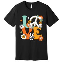 Peace Sign Love 60s 70s Tie Dye Hippie Costume Premium T-Shirt