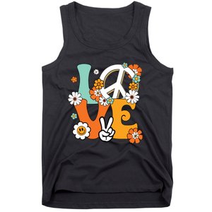 Peace Sign Love 60s 70s Tie Dye Hippie Costume Tank Top