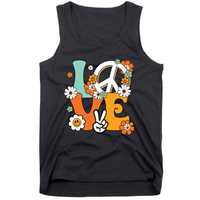 Peace Sign Love 60s 70s Tie Dye Hippie Costume Tank Top