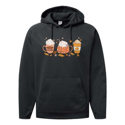 Pumpkin Spice Latte Fall Vibes Autumn Pumpkin Spice Coffee Performance Fleece Hoodie