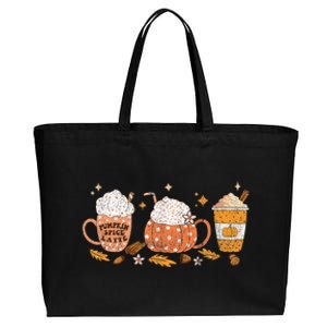 Pumpkin Spice Latte Fall Vibes Autumn Pumpkin Spice Coffee Cotton Canvas Jumbo Tote