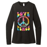 Peace Sign Love 60s 70s Tie Dye Hippie Costume Womens CVC Long Sleeve Shirt