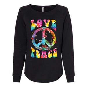 Peace Sign Love 60s 70s Tie Dye Hippie Costume Womens California Wash Sweatshirt