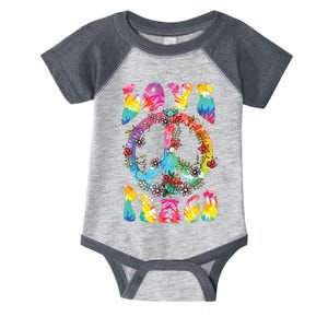 Peace Sign Love 60s 70s Tie Dye Hippie Costume Infant Baby Jersey Bodysuit