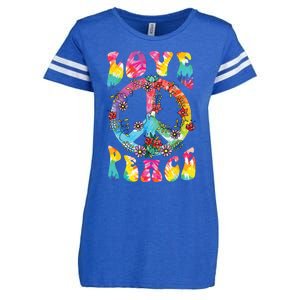 Peace Sign Love 60s 70s Tie Dye Hippie Costume Enza Ladies Jersey Football T-Shirt