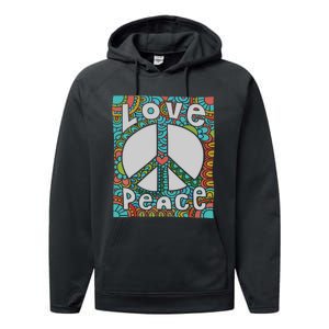 Peace Sign Love 60s 70s Tie Dye Hippie Costume Performance Fleece Hoodie