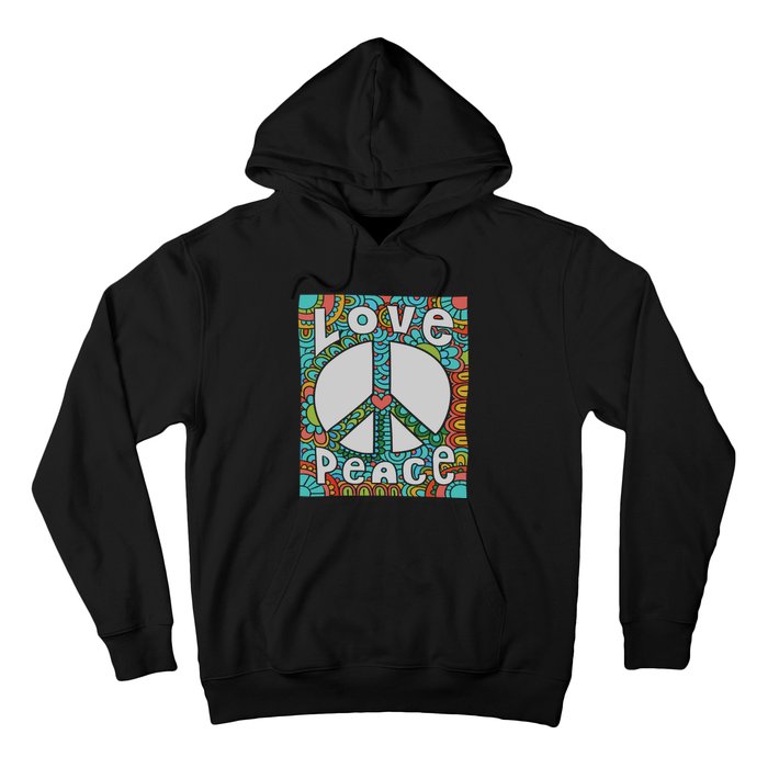 Peace Sign Love 60s 70s Tie Dye Hippie Costume Hoodie