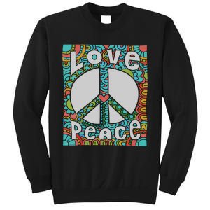 Peace Sign Love 60s 70s Tie Dye Hippie Costume Sweatshirt