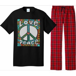 Peace Sign Love 60s 70s Tie Dye Hippie Costume Pajama Set