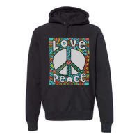 Peace Sign Love 60s 70s Tie Dye Hippie Costume Premium Hoodie