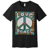 Peace Sign Love 60s 70s Tie Dye Hippie Costume Premium T-Shirt