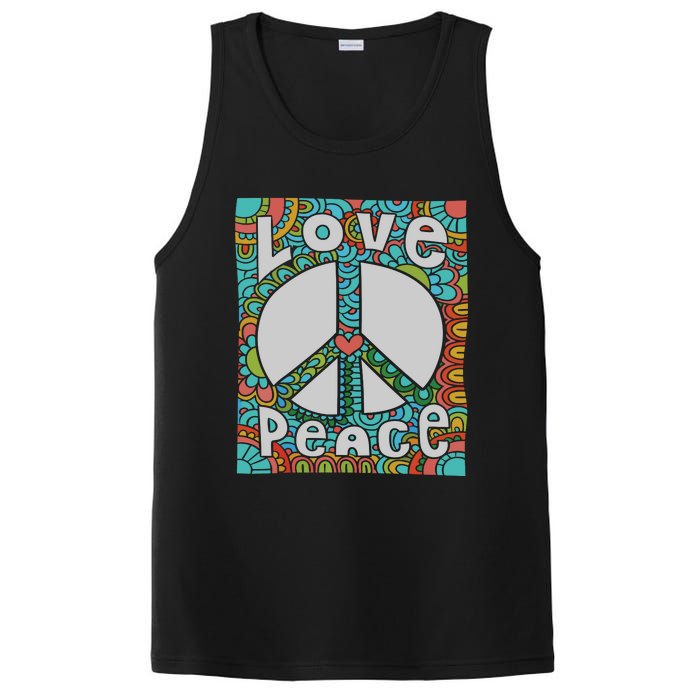 Peace Sign Love 60s 70s Tie Dye Hippie Costume PosiCharge Competitor Tank