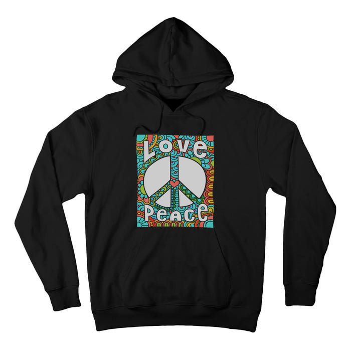 Peace Sign Love 60s 70s Tie Dye Hippie Costume Tall Hoodie