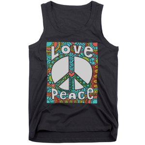 Peace Sign Love 60s 70s Tie Dye Hippie Costume Tank Top