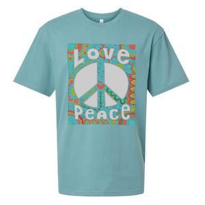 Peace Sign Love 60s 70s Tie Dye Hippie Costume Sueded Cloud Jersey T-Shirt