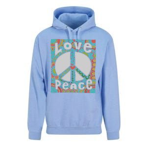 Peace Sign Love 60s 70s Tie Dye Hippie Costume Unisex Surf Hoodie